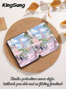 Kingsung Travel Elements 巴黎埃菲尔铁塔横版图案防震平板电脑保护套，兼容 iPad 9.7/10.2/10.5/10.9/12.9/Pro 11（第十代）、Galaxy Tab S6 Lite 10.4 英寸、Kindle Paperwhite（第十二代，2024 年）、Kindle（第十一代，2022 年），柔软防震，智能支架/自动唤醒/睡眠功能，专业礼品 - 彩色 - 查看 10