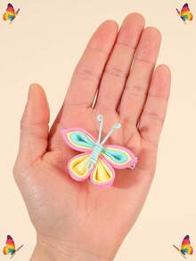 2 件装 可爱蝴蝶发夹/头带 适合女孩，春季 - 彩色 - 查看 4