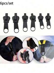 6/12pcs Universal Zipper Repair Tool Kit, With Metal Zipper Pulls And Hooks, Metal Zipper Replacement Parts For Jackets, Bags, Clothing, Bedding And More In Various Sizes - Multicolor - View 3
