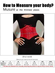 1pc Women's Red Fashionable Versatile Tie-Up Elastic Waist Minimalist Skirt, Suitable For Daily Commute, Dining, Parties And Other Occasions - Red - View 5