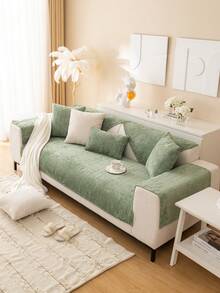1件装雪尼尔沙发垫套,现代简约沙发套,四季皆宜,防滑防尘,保护沙发,可机洗,不变形,不褪色,防滑防宠物抓挠,防污渍,沙发翻新,沙发装饰,提升氛围,适用于1-4人座L型沙发 - 綠色 - 查看 6