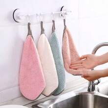 5 pièces Lavettes de cuisine absorbantes et antiadhésives, chiffons de nettoyage de cuisine épaissis, serviettes réutilisables douces et absorbantes pour laver la vaisselle, essuyer les tables et les mains - A - Voir 1