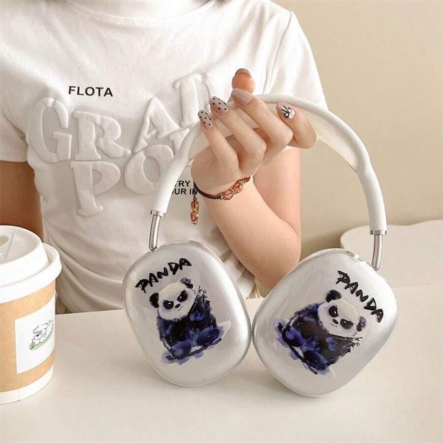 Panda Design Protective Case Compatible With Apple Wireless Earphone Case, Anti-Scratch And Anti-Drop Protective Cover For Headphones - Clear - View 1
