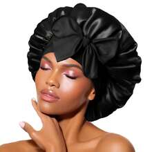1pc FOLAI Silk Bonnet, Satin Lined Sleep Cap, Suitable For Women And Girls - Basic model - View 3