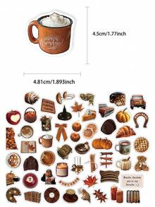 53pcs Fall Retro Stickers Handbook Laptop Phone Case Luggage Guitar Skateboard Graffiti Stickers - Fall Retro Stickers - View 2