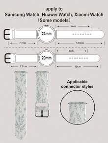 柔软弹性透气浅蓝色花卉图案替换腕带，兼容三星、荣耀智能手表，尺寸：38mm、40mm、41mm、42mm、46mm、45mm、44mm、49mm；时尚休闲硅胶表带，兼容苹果手表 Ultra SE/11/10/9/8/7/6/5/4/3/2/1 - 彩色 - 查看 7