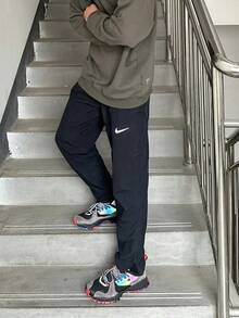 Nike Men's Woven Tapered Running Pants, Black - Black - View 6