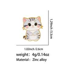 Funny Quotes Bubble Man Enamel Pin Animals Cat Raccoon Dinosaur Brooch Pin Lapel Pin Badge On Backpack Clothing Accessories Jewelry Friends Gifts - Black - View 21