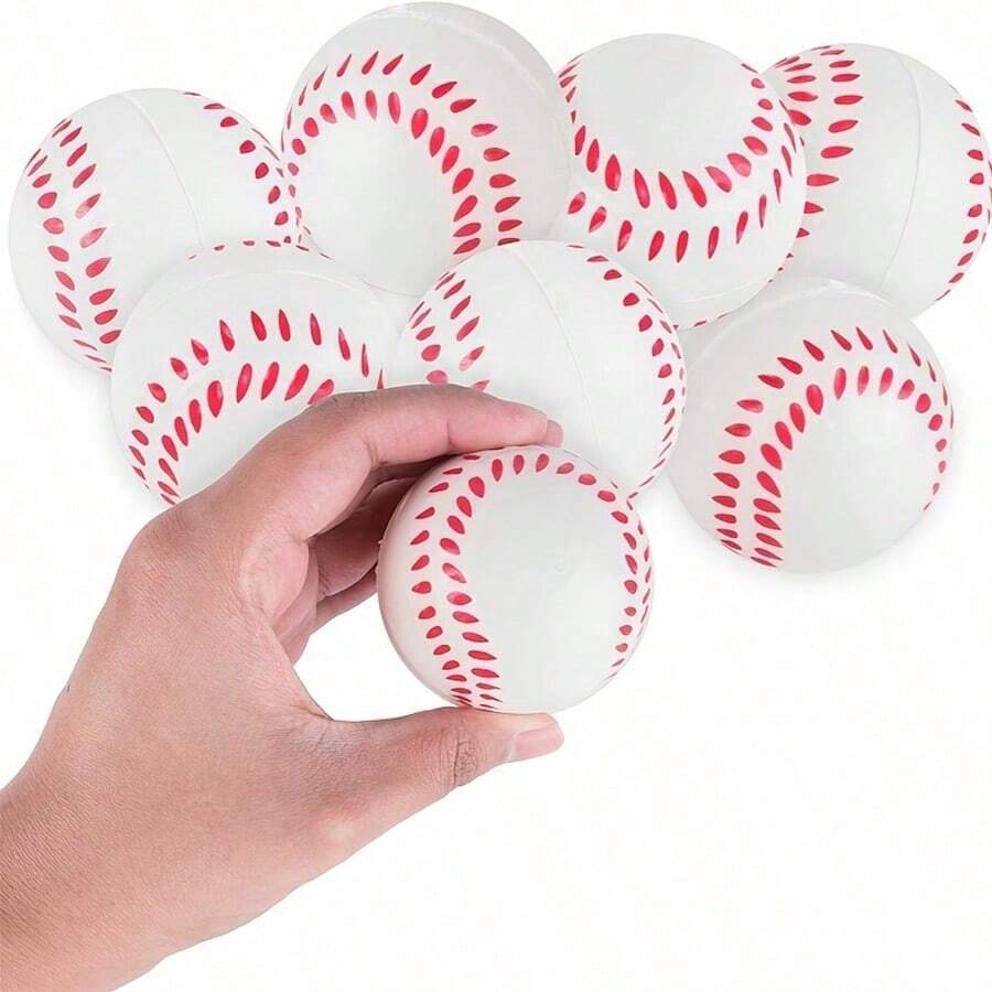 5 piezas/10 piezas/20 piezas/30 piezas Pelota de béisbol de espuma de PU sólida redonda de 4 cm para alivio del estrés - Multicolor - Ver 1
