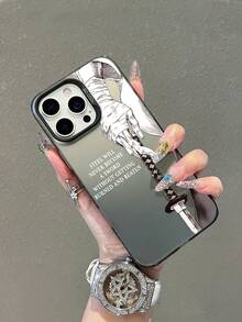 动漫风格武士刀掌纹手机壳，励志标语手机壳，黑色手机壳，带摄像头保护，新款灰色透明软边高级全包硬壳手机壳，兼容和Galaxy - 黑色 - 查看 7