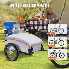 Bike Cargo Trailer, 88/100/160 Lbs Load Capacity, Heavy-Duty Bicycle Wagon Cart, Foldable Compact Storage With Universal Hitch - Black - View 6