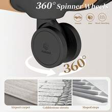 YSTYLE 4-Piece Hardside Luggage Set (12/20/24/28 Inches), With Scratch-Resistant And Impact-Resistant ABS Shells, Spacious Design And Four 360-Degree Spinner Wheels - Gold - View 4