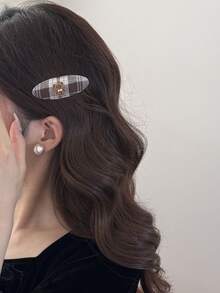 1pc Cute Cartoon Plush Teddy Bear Side Clip, Sweet Forehead And Hair Clip Design, Artistic Fabric Teddy Bear Hair Clip, Suitable For Daily Makeup, Parties, Beach Vacations And Hairstyles, A Y2K Style Hair Accessory For Women, Claw Clips, Hair Slide, Hairpin - Multicolor - View 7