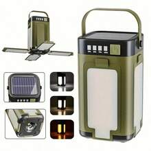 Rechargeable Solar Camping Lantern, Rechargeable Flashlight, 6 Lighting Modes, Portable Hanging Tent Light, Foldable Clover LED Floodlight. Suitable For Camping, Hiking, Travel, Fishing, Emergency, Also As A Gift. - 1PC - View 6
