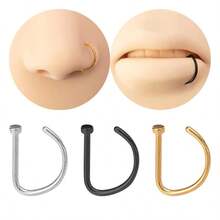 1 Piece, Geometric Nose Ring. Punk Style, Septum Stainless Steel Nose Stud, Nose Ring, Body Piercing Jewelry, Women's Body Jewelry, Novel, Beautiful, Eye-Catching. - màu ngẫu nhiên - Xem 2