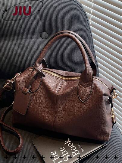 Retro-Style Solid Color Pu Soft Leather Handbag For Women; Simple And Stylish Campus Shoulder Bag; Multi-Functional And Convenient Crossbody Bag, Suitable For Teenage Girls, Women, College Students, Young Professionals, And White-Collar Workers. Ideal For The Office, University, Work, Business, Commuting, Shopping, Dates, Outdoor Activities, Travel, Hiking, And As A Gift For Women.