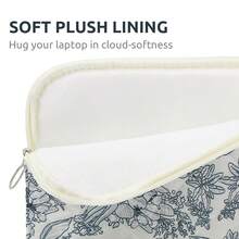 Puffy Laptop Sleeve 13-15.6 Inch Cute Quilted Laptop Protective Case Padded Floral Computer Sleeve For MacBook (B-Dark Blue, 13 Inch) - B-darkblue - View 5