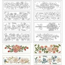 16 piezas Patrones de bordado solubles en agua Estabilizadores con tema divertido Papel de bordado y costura con patrones preimpresos de estilo divertido para amantes de la costura a mano principiantes - A - Ver 14