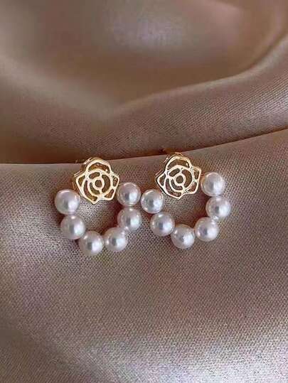 1 Pair Pearl Earrings, Minimalist Earrings