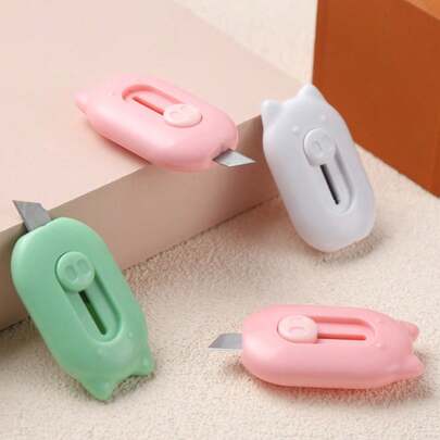 Cat-Shaped Box Cutter - Pastel Mini Utility Knife For  Unboxing (1PC)