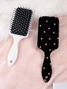 1pc Y2K Cartoon Series Air Cushion Comb, Classic Style Elements With Unique Star, Bow, Polka Dot, Heart Pattern Design, Smooth Straight Hair Comb, Made Of Durable PC+TPU Material, Suitable For Hair Care And Styling - Multicolor - View 10