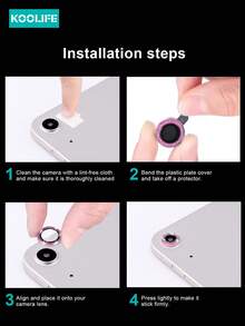 1 pieza Protector de lente de cámara para iPad de Koolife, Cubierta de lente de vidrio templado de ojo de águila, Protección de anillo metálico único, Sin pérdida de píxeles, Resistente al agua, a golpes, a caídas, a arañazos y a huellas dactilares, Cobertura total, Apto para iPad11/iPad10/iPad Mini/iPad Air - color - Ver 9