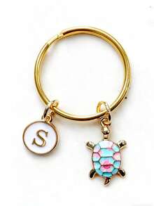 Personalized Sea Turtle Keychain, Sea Turtle Keyring, Personalized Gift, Travel Sea Turtle Bag Charm, Lucky Charm Gift For Mom, Creative Gift For Sea Turtle Lovers Bag Charms Car Teacher Friend Sister Gift Ideas - Turtle Blue - View 8