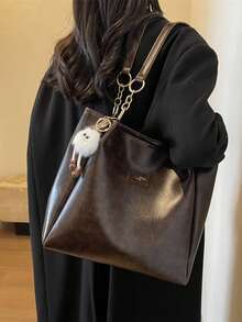 新款大容量女士时尚单肩手提包，多功能通勤/学生手提包 - 彩色 - 查看 2