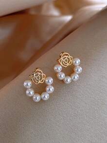 1 Pair Pearl Earrings, Minimalist Earrings - Multicolor - View 5