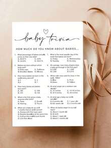 10/20张趣味迎婴派对游戏卡片，包含育儿知识问答、迎婴派对游戏和活动、趣味迎婴派对优惠券、性别揭晓游戏、独特迎婴派对卡片、圣诞主题 - 彩色 - 查看 9