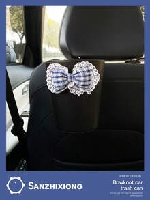 Bow-Tie Car Trash Can, Creative Car Air Vent Garbage Bin, Seat Hanging Storage Bucket With Hook - Garbage Can - View 8
