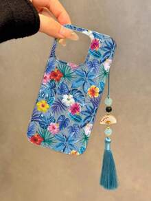 Leaf Painted High-End Feather Tassel Pendant Simplistic Fashionable Phone Case Compatible With IPhone 17/17 Pro Max, 15, 16/16 Pro, Painted 15 Pro Max, P13, P14, P11 Soft Shell, P12 Anti-Fall, XS, XR, 7/8P, 7/8G ES2, A14, A15, S23U, A50, A12, A32, A52, A72, A51, A21S, A13, A14, S22 Ultra, S23, A33, A53, S20 FE - Multicolor - View 3