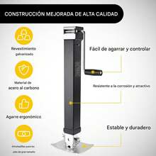 Gato para remolques de alta resistencia de 8000 libras, elevación de 15 pulgadas, pata ajustable de 640 a 1360 mm, soldado en gato para RV para remolques de caballos, yates y utilitarios, gato para remolques de 8000 libras soldado en gatos para remolques de alta resistencia, remolques utilitarios cuadrados, gato de lengüeta, elevación de 15 pulgadas, pata ajustable, gato para RV para barcos, caravanas, caballos y yates. - Negro - Ver 2