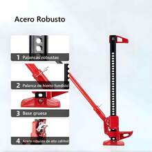 Gato de rescate ajustable de gran elevación, 33", capacidad de 6600 lb. Gato todoterreno. Equipo de elevación todoterreno para granjas de alta resistencia con base ancha, elevador de parachoques multiusos para automóviles, camiones, SUV y remolques, altura de elevación de 13 a 70 cm, diseño de base ancha. : el gato para parachoques de alta resistencia es adecuado para rescates todoterreno, instalación de vallas, eliminación de tocones y tareas agrícolas, lo que resulta muy práctico para aficionados, agricultores y trabajadores del campo, ya que permite realizar de forma eficiente trabajos arduos al aire ahorrar tiempo y energía. - Rojo - Ver 5