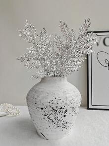 1PC Gorgeous Rhinestone Simulation Flower Sparkling Flower Branch Home Decoration Suitable For Vase Filling, Wedding Decoration, Banquet Gift DIY Creative Bouquet Decoration - Silver - View 3