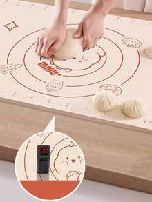 1pc Silicone Kneading Board, Silicone Baking Mat With Measurement Markings, Super Non-Stick Baking Pad, Cooking Mat, Kneading Mat, Oven Liner, Pie Crust Mat, Foldable Dough Kneading Mat - Multicolor - View 2