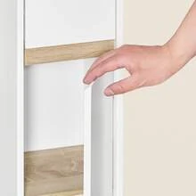 SoBuy Bathroom Cabinet, Tall Cabinet, Narrow Bathroom Cabinet For Small Bathrooms With Adjustable Shelves, Space-Saving Bathroom Cabinet For Sink, Toilet, Washing Machine, 20x20x180cm BZR34-WN - Multicolor - View 11