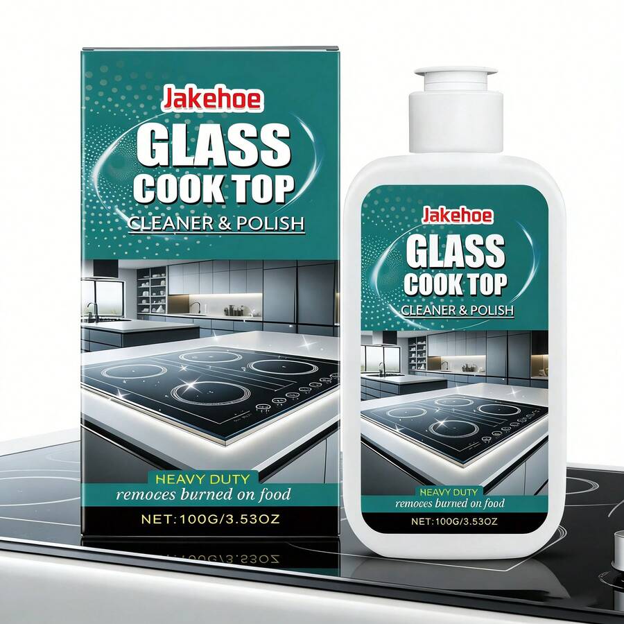 [2026 New]Glass Stove Clean & Polish Kit - Daily Use For Electric Ceramic Stoves, Cleans Heavy Dirt & Burnt Food - A - Xem 1