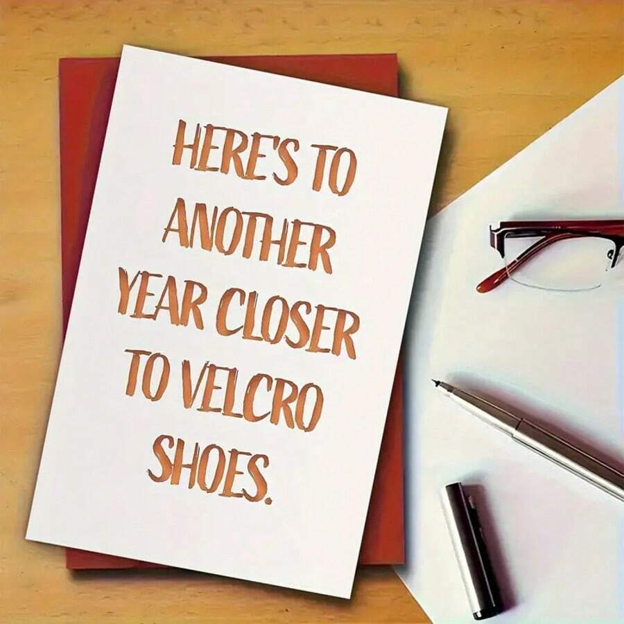 1pc Funny Birthday Greeting Card, Large 5.5 X 8.5 Inches, Birthday Card For Men & Women, Mom Dad Husband Wife, 50th 60th 70th 80th Birthday, Small Business Supplies, Thank You Card, Birthday Gift, Card, Unique Item, Gift Card - Single Piece - View 1