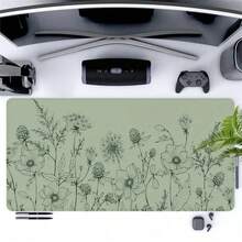 1pc Minimalist Bohemian Style Desk Mat, Sage Green Desk Pad, Large Floral Mouse Pad, Extra Large Extended Desk Mat, Cute Minimalist Computer Pad, Soft Wrist Rest Mouse Pad, Back To School Supplies, Halloween Office Supplies, Desk Accessories, Desk Mouse Pad - Multicolor - View 15