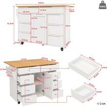 Storage Islands & Carts - White - C - View 2