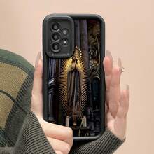 Funda para teléfono con diseño iluminado de figura sagrada compatible con  17,  16 Pro Max,  15 Pro Max,  13 y  12. Regalo elegante y artístico para amantes de la espiritualidad, amigos y familiares. - Negro - Ver 5
