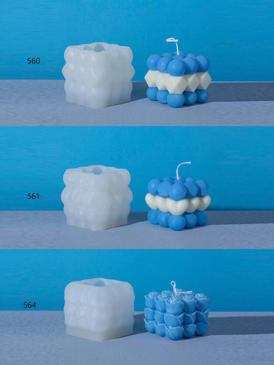 Magic Cube Aroma Candle Silicone Mold, DIY Handmade Magic Ball Fragrance Stone Gift - White - View 1