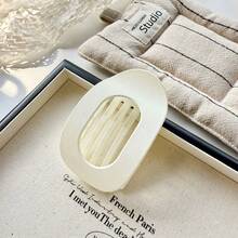 Flat Hair Claw Clips For Women Nonslip French Hair Clips For Thick, Thin, Long, Or Short Hair Tortoise Shell Comfortable & Strong Hold For Daily Wear, Weddings - trắng - Xem 1