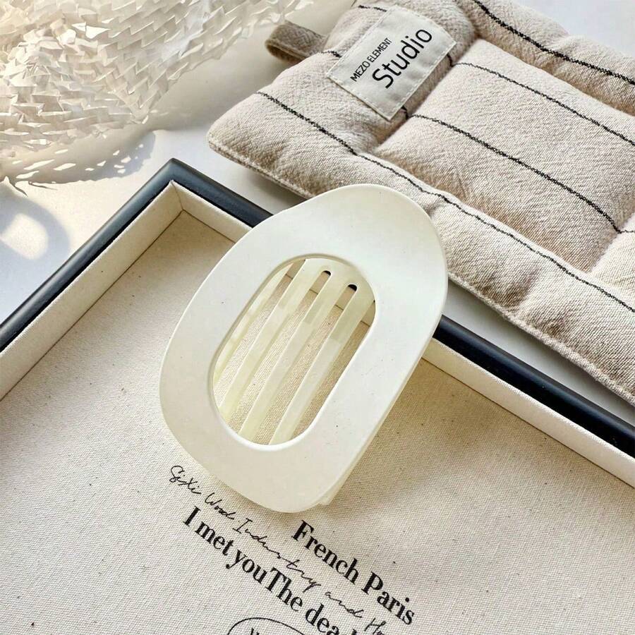 Flat Hair Claw Clips For Women Nonslip French Hair Clips For Thick, Thin, Long, Or Short Hair Tortoise Shell Comfortable & Strong Hold For Daily Wear, Weddings - trắng - Xem 1