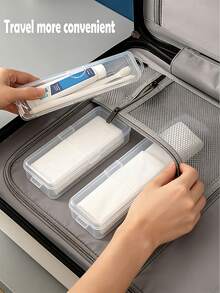 Transparent Toothbrush & Toothpaste Storage Box With Buckle Design And Drainage Function, Convenient For Travel, Desktop Storage Box, Jewelry Box, Dust-Proof Travel Storage Box, Flip-Top Design For Easy Access And Organization, Makeup Brush Holder, Toothbrush Holder, Suitable For Lipstick, Makeup Brushes, Etc. - Multicolor - View 6