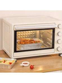 1/5/10pcs Disposable Aluminum Foil Steamer Tray With Lid, Half-Deep, For Steaming, Baking, Cooking, Cake, Gift - Multicolor - View 3