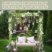 1条6.5英尺（约2米）人造紫藤花藤悬挂装饰，人造白色紫藤花环，丝绸紫藤花圈，适用于婚礼拱门、派对花园、家居装饰、春季装饰、婚礼用品、精美室内装饰、家居装饰、情人节礼物、生日礼物、毕业礼物、户外装饰、花园装饰 - 白色 - 查看 6