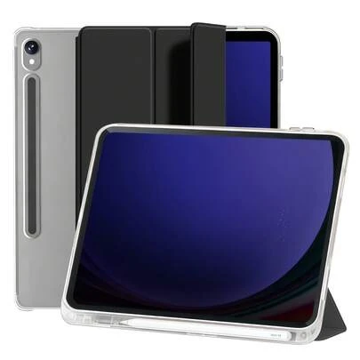 PHYLYN 1pc 3-Fold Transparent Acrylic Tablet Protective Case Suitable For Tab S9/S9FE/S10/S10FE, Made Of Hybrid TPU Material And Back Cover Design, Supports Auto Wake/Sleep, Anti-Scratch, Anti-Fingerprint, With Pen Slot