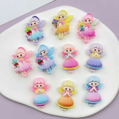 10pcs Mixed Flower Girl & Princess Handmade DIY Resin Stickers, Jewelry Making Craft Decoration Accessories (Suitable For 14 Years Old And Above)